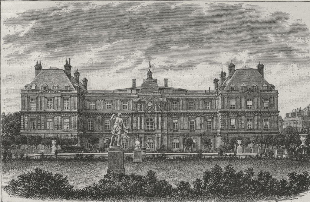 PARIS. The Luxembourg Palace 1882 old antique vintage print picture